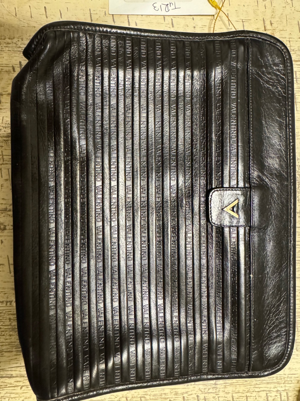 Valentino Black Leather Logo-Embossed Wallet with Gold Accent - Picture 6 of 6